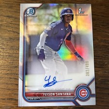 Yeison Santana Topps Bowman Chrome Auto Refractor /499