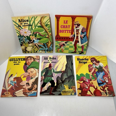 #ad #ad Vintage Contes Couleur French Children’s Comic Books Lot Alice Ali Baba Gulliver $24.99