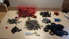 LARGE LOT OF VARIOUS FISCHERTECHNIK PARTS, BUNDLE OF WIRES, GEARS  MORE