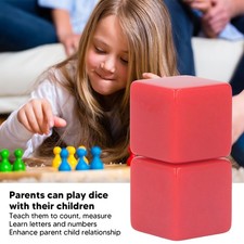 (Red)Blank Dice Cubes 6Pcs Custom Right Angle Blank Dice Set For Party LW