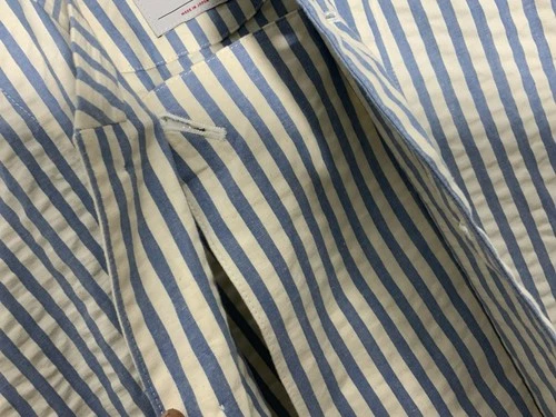 FACTOTUM HOMME M.I.Japan SZ 48 All White Cotton W/ Blue Striped Men’s Jacket PEC image 4
