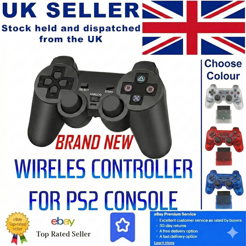 Wireless Game Controller for PS2 Console 2.4G USB or Dongle Joypad Pad
