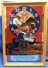 Vintage Anheuser Busch Budweiser Eagle A King of Beers Mirror Sign w Clock Works