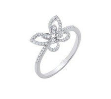 Diamond Butterfly Ring 9ct White Gold 0.19ctw Premium Diamonds