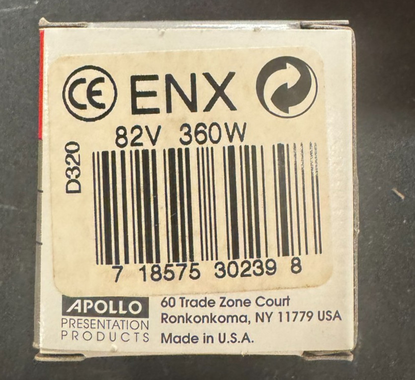 Nos Apollo Projector Lamp - Enx-82V 360W