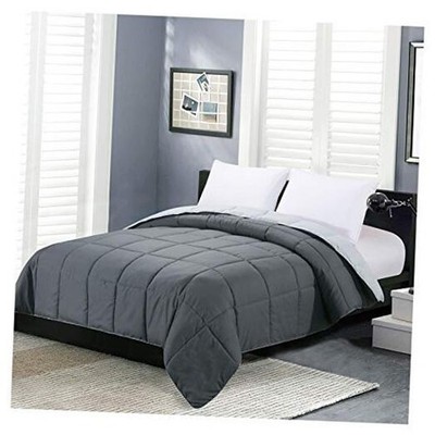 Comforters Queen Size - Grey Duvet Insert Full/Queen Dark Gray / Light Grey
