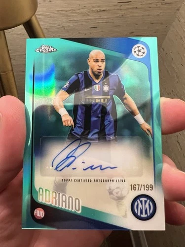 2025-26 Topps Chrome UEFA Adriano Teal Refractor Auto #167/199- Inter Milan