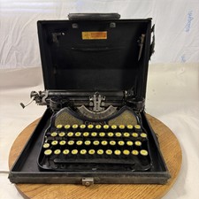 Vintage Beautiful 1929 LC Smith & Corona 4 Black & Gold Portable Typewriter/Case thumbnail