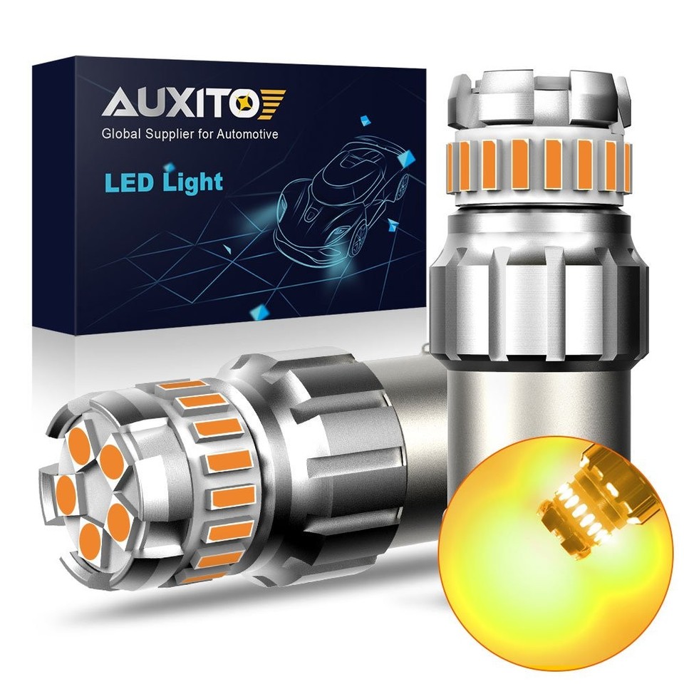AUXITO 1157 2X LED Amber Yellow Turn Signal Indicator Parking Light ...