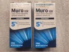 Bausch & Lomb Muro 128 Ointment 5% 1/8 Oz  2 pack Exp 2027