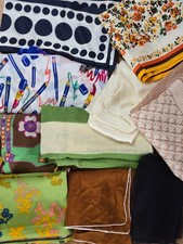10 Vintage Ladies Mixed Scarf Lot Japan Italy Unbranded Sheer Oblong Head Scarf