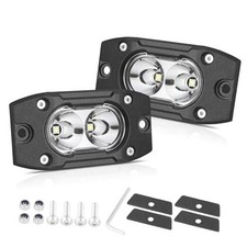 Flush Mount LED Pods 40W Spot Beam Off-Road Driving Lights White Spot Flush