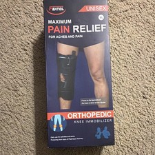 FEATOL Knee Immobilizer Brace for Pain Relief, Unisex XL, Black