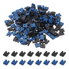 200Pcs 2.54mm Jumper Caps, Open Top Header Pin, Short Circuit Blocks, Black/Blue