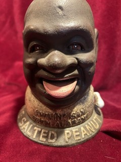 Planters Nuts Cast Iron Salted Peanut Advertising Bank Brown Candy & Nuts