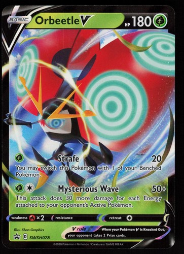 Orbeetle V SWSH078 Sword & Shield Promo Holo Promo NM/M Pokemon Graphics