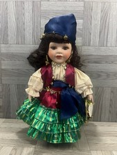 Porcelain Doll - Leonardo Collection - Gypsy Leah - On Stand - Ornamental