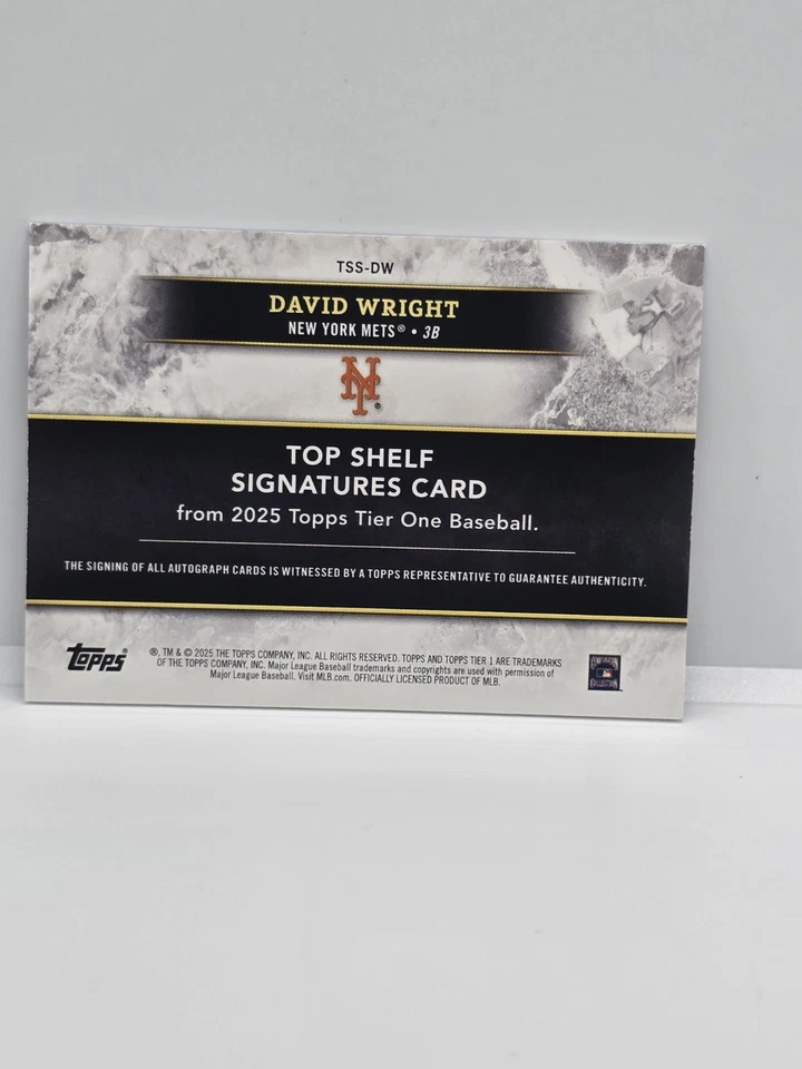 2025 Topps Tier One David Wright 19/25 Auto Top Shelf Signatures Foto 3 de 3