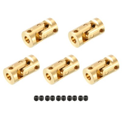 5 Pack 3mm to 3mm Rotatable Universal Steering Shaft U Joint Coupler L13 x D7