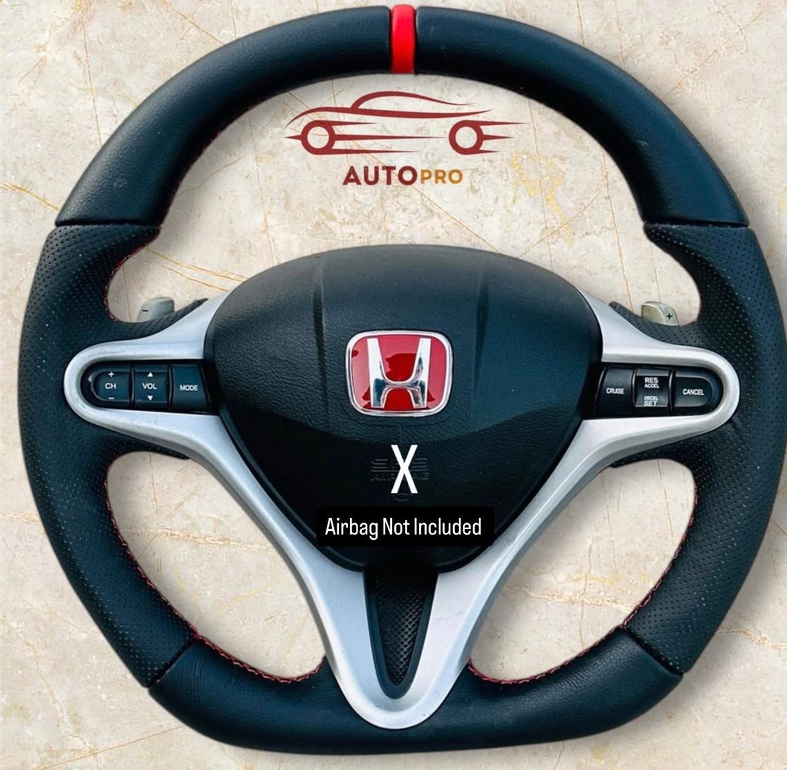 Honda Civic FD2/FN2 8th Gen, Black Leather Steering Wheel (2006