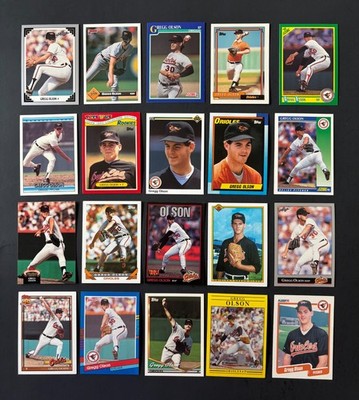 20 CARD LOT OF DIFFERENT GREGG OLSON (P) CARDS - MLB - FREE SHIPPING! - #111625D