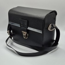 Black Synthetic Leather Hard Camera Case with Strap