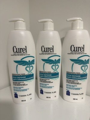 3 Curel ITCH DEFENSE Moisturizer For Dry, Itchy Skin. Advanced Ceramide Complex
