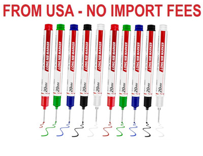 10 Pcs Long Head Deep Hole Marker, 2025 New 20mm Long Nib Marker Pens Permanent