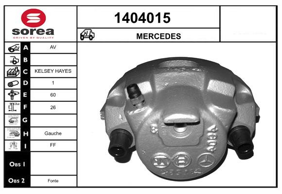 Étrier de frein arrière SNRA 1404015 pour Mercedes-Benz Classe M