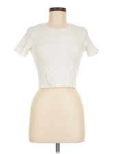 Zara Women Ivory Short Sleeve T-Shirt M