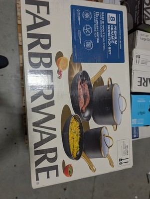 Farberware 8PC Ceramic Aluminum Cookware Set 500 Degree F Forged Induction