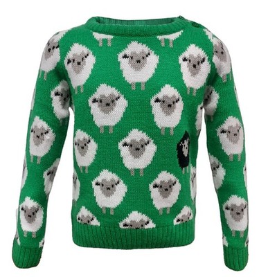 Kids All Over Sheep Pattern Jumper Green