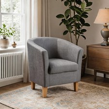 Fabric Tub Chair Colour Range Wooden Legs Armchair Living Room Modern Office