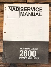 NAD Model 2600 Amplifier Service Manual *Original*