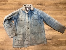 VINTAGE Big Mac Denim Chore Coat Mens Size XL Workwear Usa Made Blanket Lined