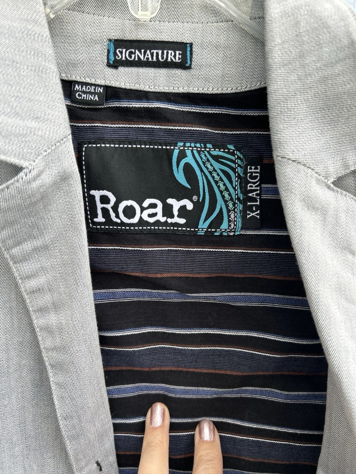 Roar Men’s Size XL Cotton Vest Quilted Back Striped Lined Adjustable Back Belt - product detail image 6