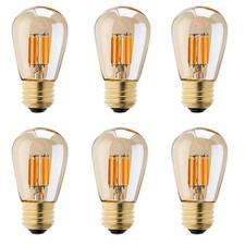 6 Pack Dimmable Vintage Edison Light Bulbs 3W Edison Light Bulbs 30W Equivale...