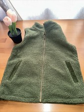 Goumi Kids Youth Reversible 2 In 1 Warm Soft Green Corduroy Vest Size 8-9 Y New