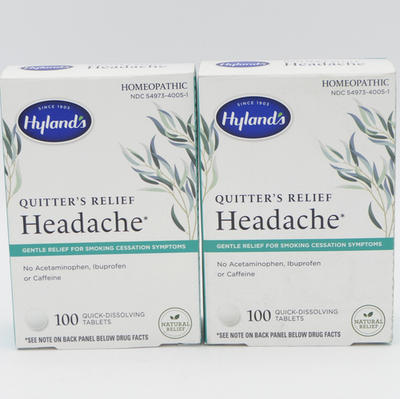 #ad Hylands Quitter#x27;s Relief Headache 2 Pk 100 Quick Dissolving Tabs Ea Homeopathic $29.88