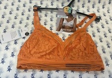 NEW! M&S Marks & Spencer orange Daisy Lace full cup non-wired Cool Comfort bra