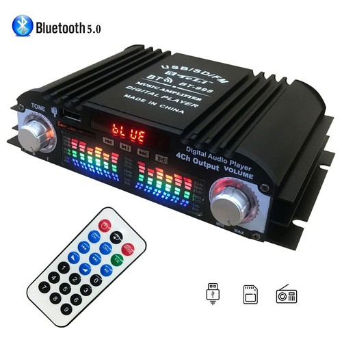 4-Kanal Endstufe Digital Verstärker DC12v Bluetooth 5.0 Auto PKW AMP Subwoofer - Picture 12 of 14