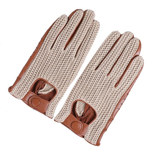 BOONJOVIA Genuine Leather Driving Gloves with Cotton Crochet Men's Riding Glove - Picture 10 of 41