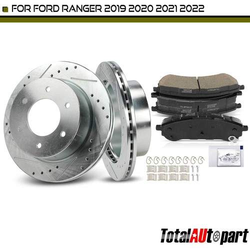 6x Drilled Brake Rotors & Ceramic Brake Pads for Ford Ranger 20192022