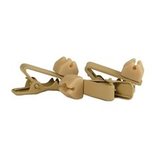 WindTech TC-10 Soft Mount Tie Rotating Clips for Lavalier Mic, 3 Pack, Tan