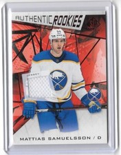 2021-22 UPPER DECK SP GAME USED MATTIAS SAMUELSSON AUTHENTIC ROOKIES JERSEY