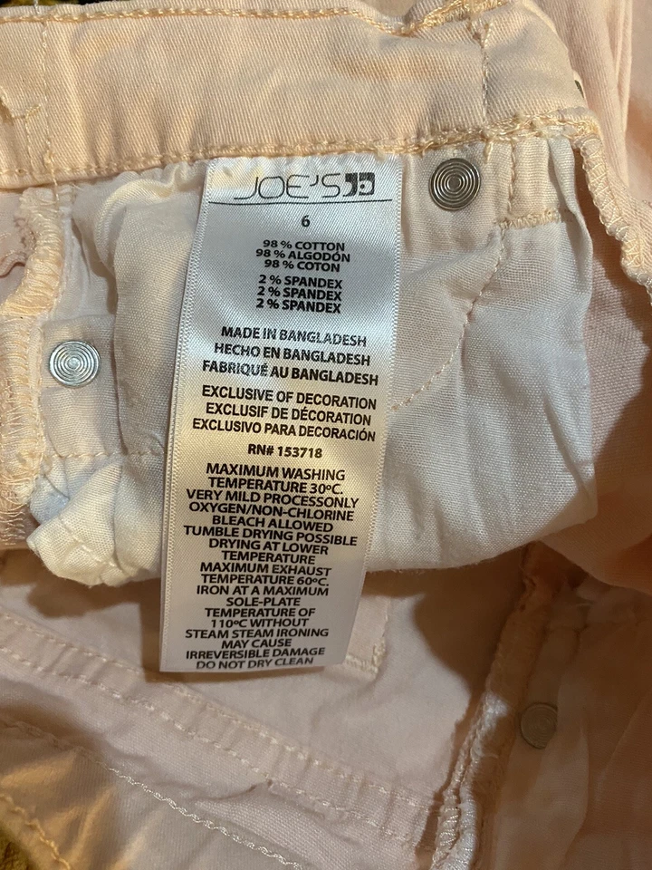 Девочек JOES персиковый / Lt розовый хлопок эластичной узкие капри брюки джинсы размер 6 - Изображение 4 из 4