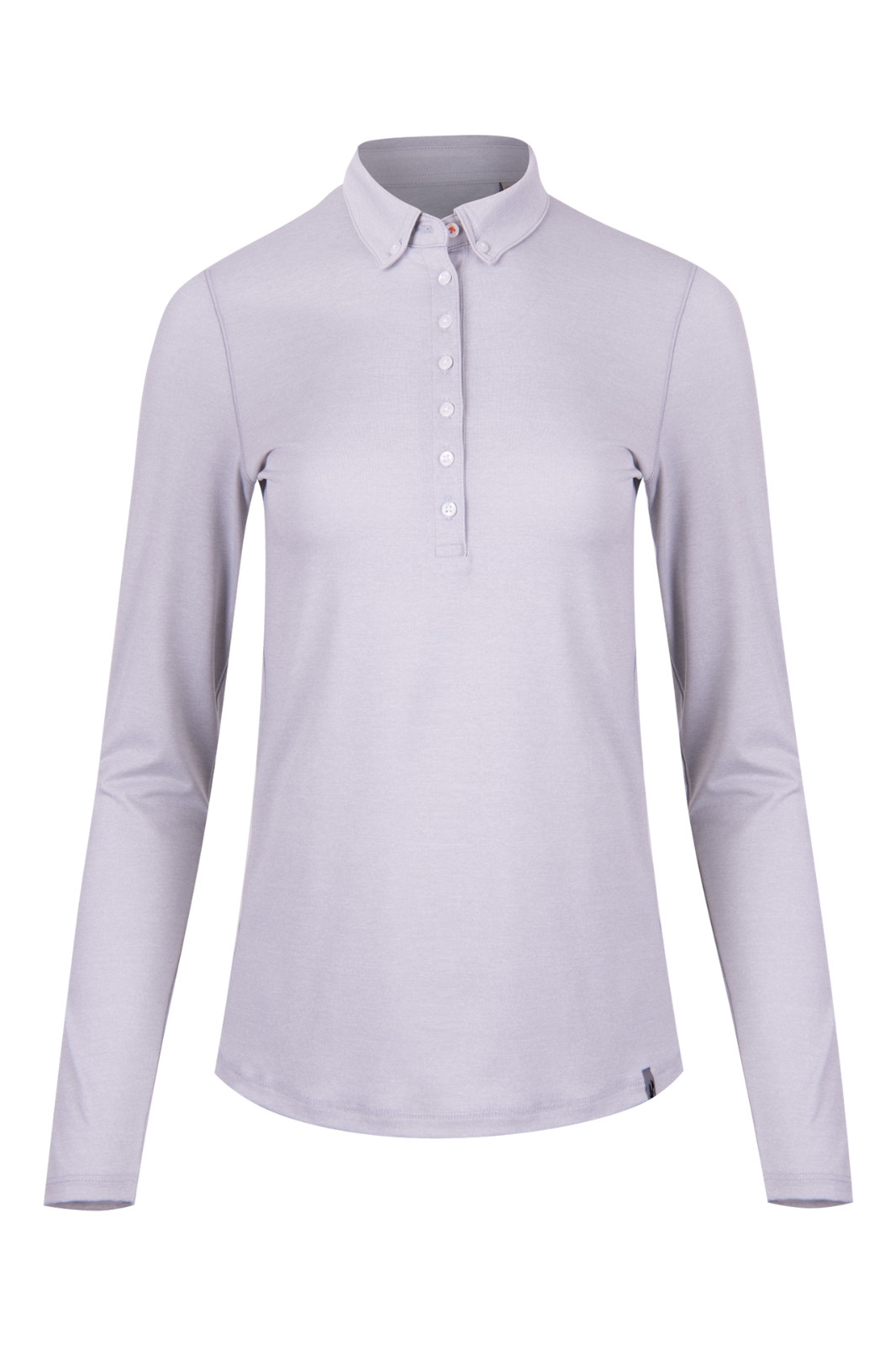 KJUS Damen Scotscraig Polo Langarm - Серебристо-туманный меланж