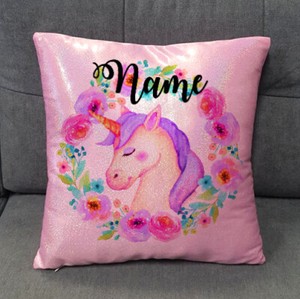 personalised glitter pillow