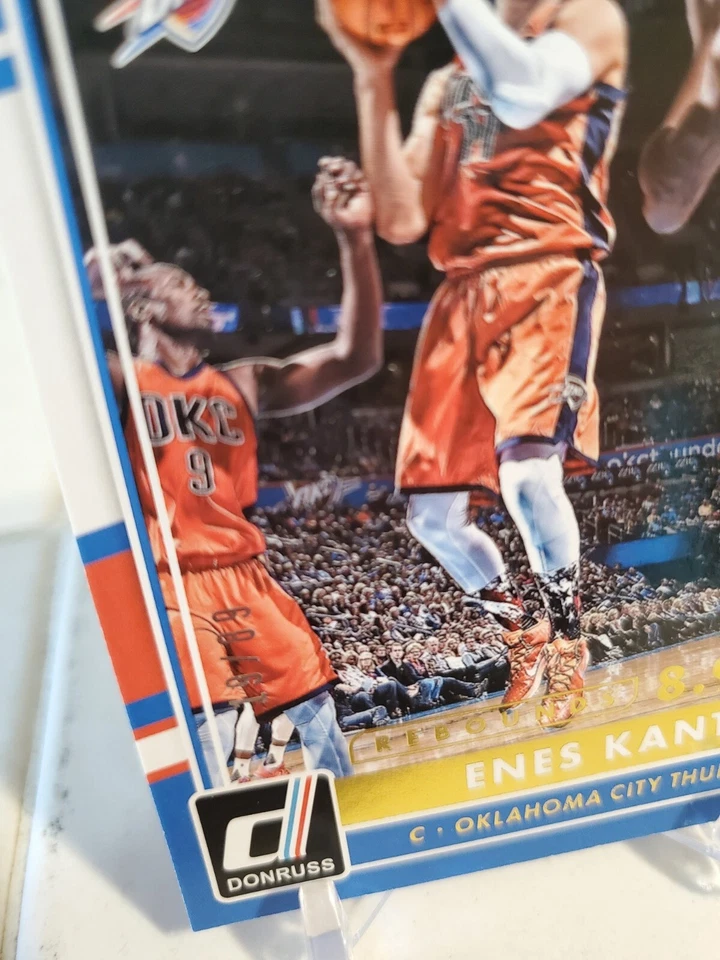 Tarjeta Donruss Enes Kanter Freedom 2016 lámina dorada combinación de colores Thunder #/89 SP DIFÍCIL DE ENCONTRAR Foto 2 de 3
