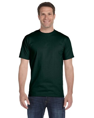 Hanes Men's ComfortSoft 100% Cotton Lay Flat Collar Blank T-Shirt 5280 S-4XL